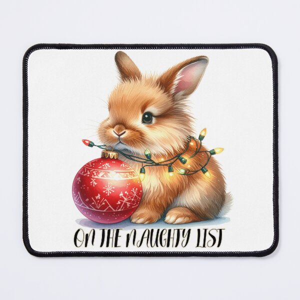 Item preview, Brown lionhead rabbit wrapped with Christmas lights, Christmas tree ornament, naughty list designed and sold by LiskoDesign.