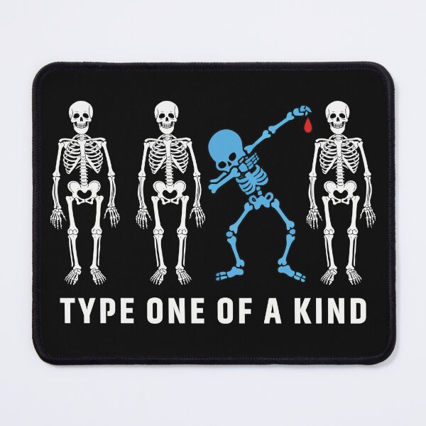 Item preview, Type One Of A Kind Type 1 Diabetes Awareness Skeleton T-Shirt designed and sold by ChockletBoy.