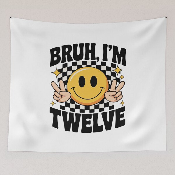 Item preview, Bruh I'm 12 Twelve 12th Birthday Boy smile 12 Years Birthday  designed and sold by BeetleMalon.