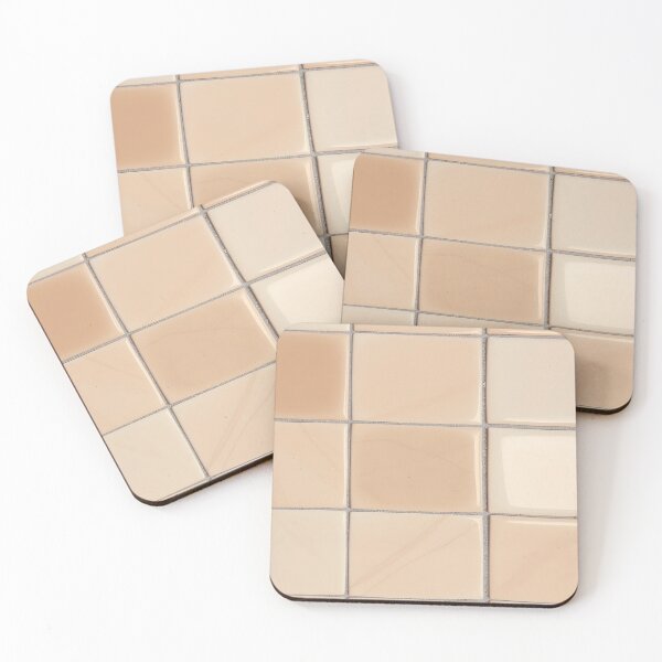 Item preview, Soft Neutral Beige Square Ceramic Tiles Texture - Minimalist Aesthetic Home Decor designed and sold by SurfaceCraft Studio.