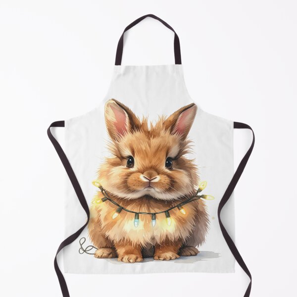 Item preview, Brown lionhead rabbit wrapped with Christmas lights designed and sold by LiskoDesign.