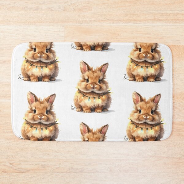 Item preview, Brown lionhead rabbit wrapped with Christmas lights designed and sold by LiskoDesign.