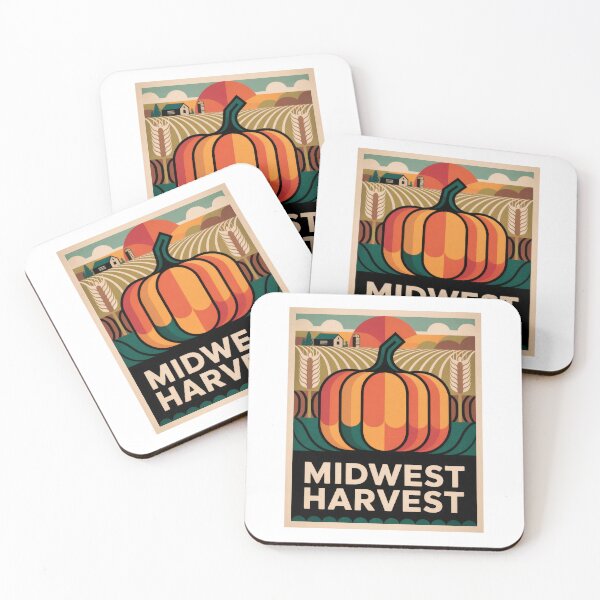 Item preview, Midwest Harvest Journey - Modern Pumpkin Fields Travel Poster designed and sold by pod24.