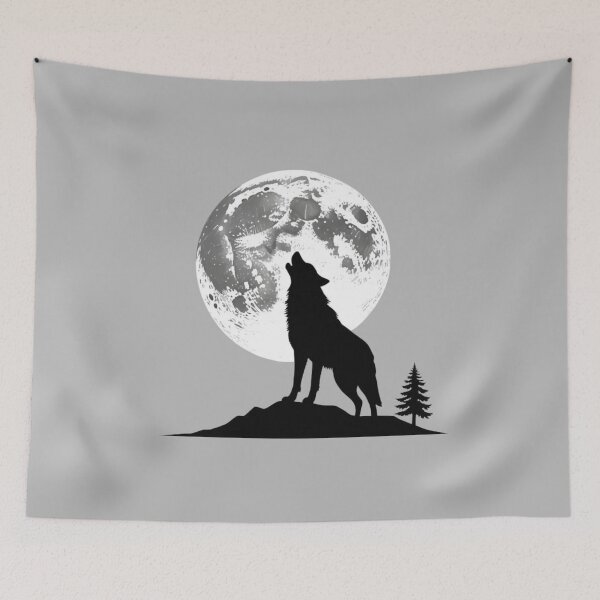 Item preview, Howling Wolf Under the Moon designed and sold by All About DigiCraft by Fedelina.