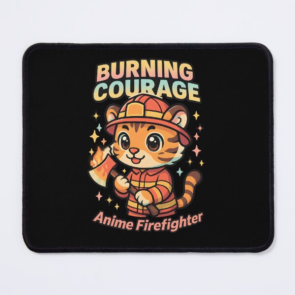 Item preview, Burning Courage Anime Firefighter Tiger – Cute Firefighter Gift designed and sold by ClinicalHubs.