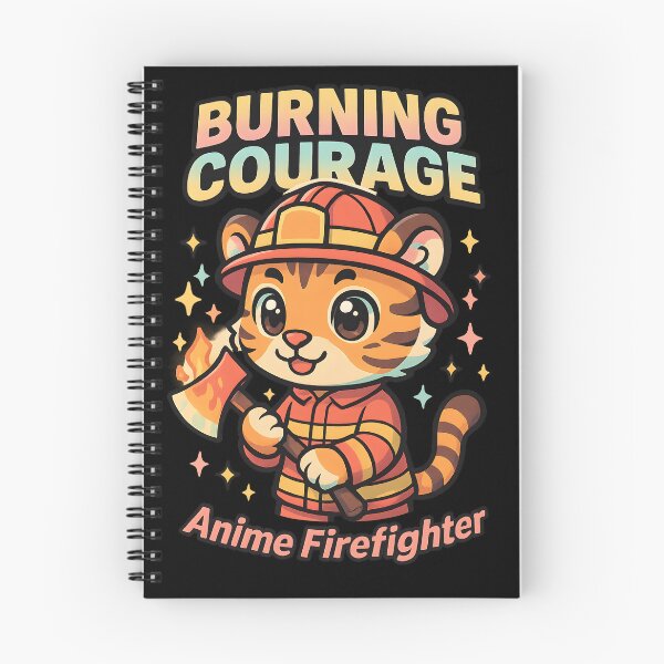 Item preview, Burning Courage Anime Firefighter Tiger – Cute Firefighter Gift designed and sold by ClinicalHubs.