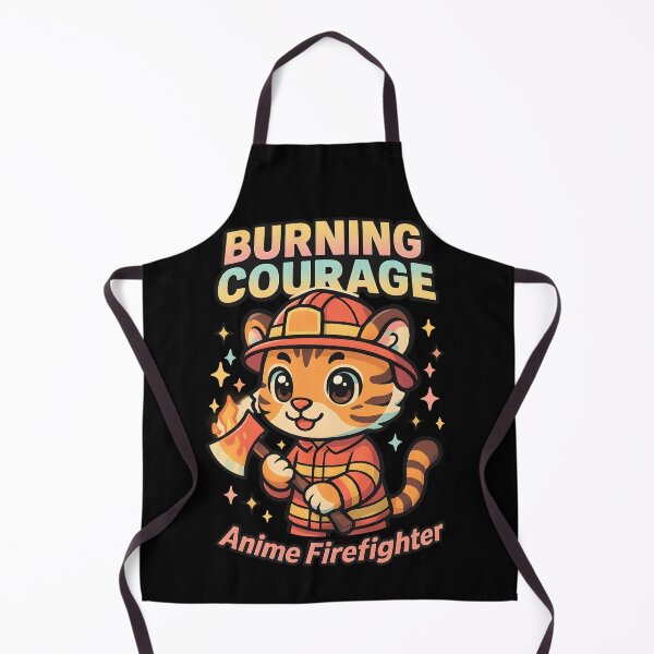 Item preview, Burning Courage Anime Firefighter Tiger – Cute Firefighter Gift designed and sold by ClinicalHubs.