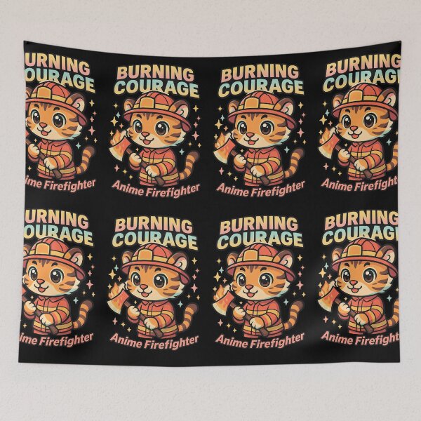 Item preview, Burning Courage Anime Firefighter Tiger – Cute Firefighter Gift designed and sold by ClinicalHubs.