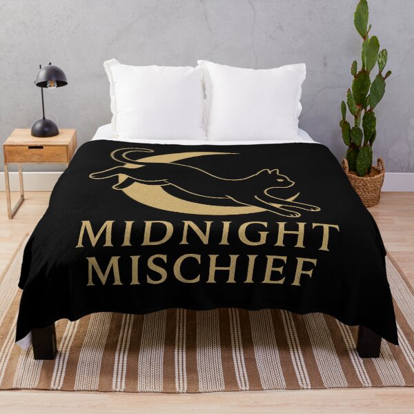 Item preview, Midnight Mischief – Playful Black Cat and Crescent Moon Design designed and sold by AddictiveDesign.