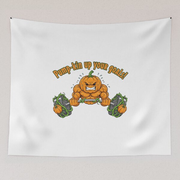 Item preview, Motivational Pumpkin T-Shirt - Pump-Kin Up Your Goals Fitness Pun Sticker designed and sold by GeniePixel.