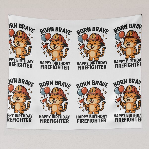 Item preview, Born Brave Firefighter Tiger – Happy Birthday Firefighter Gift designed and sold by ClinicalHubs.