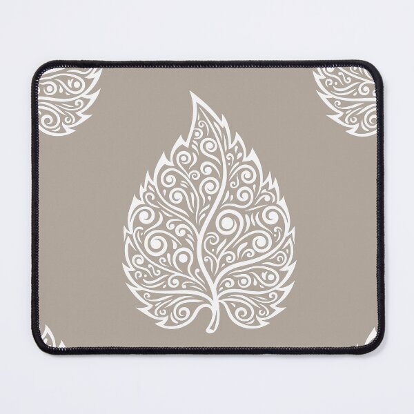 Item preview, Ornate White Leaf Seamless Pattern On Greige designed and sold by HolmeProud.