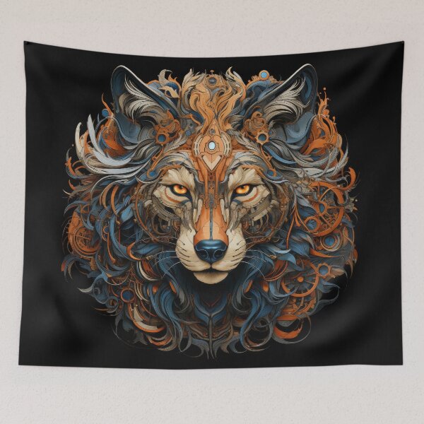 Item preview, Cyber Mech Wolf with Fiery Circuitry designed and sold by Daagath.