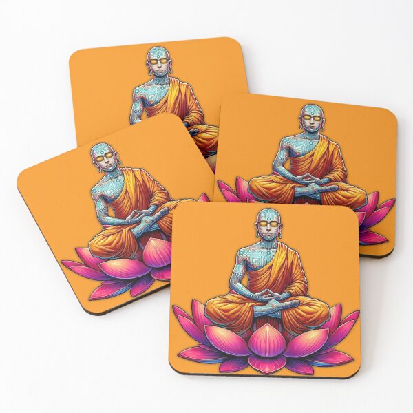 Item preview, Cyber Monk Meditating on Sacred Lotus designed and sold by FLIP-original.