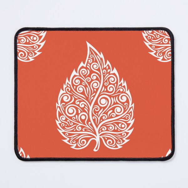 Item preview, Ornate White Leaf Seamless Pattern On Terracotta designed and sold by HolmeProud.