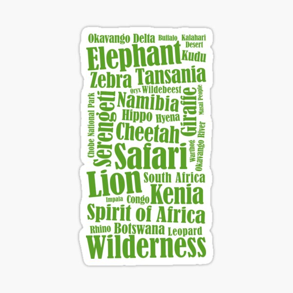 Vista previa del artículo con la obra «África continente aventura desierto elefante león», diseñado y vendido por Helen-Storm.