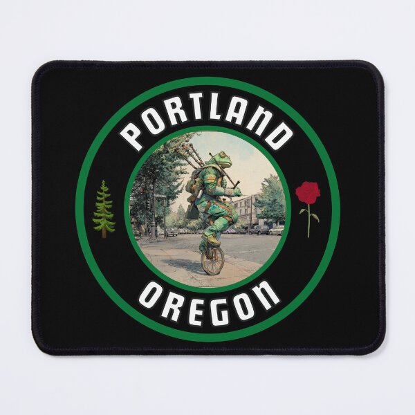 Item preview, Portland Oregon Unicycle Frog  designed and sold by MojaveTradePost.