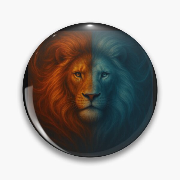 Item preview, Ember and Ice: The Elemental Lion designed and sold by GeoWild Designs.