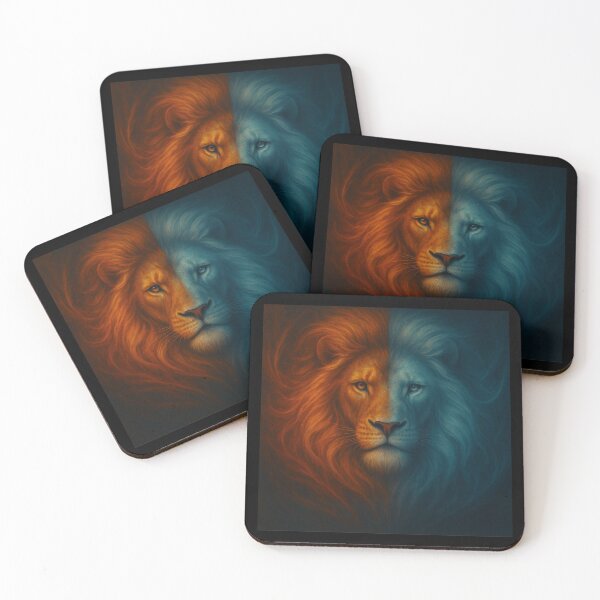 Item preview, Ember and Ice: The Elemental Lion designed and sold by GeoWild Designs.