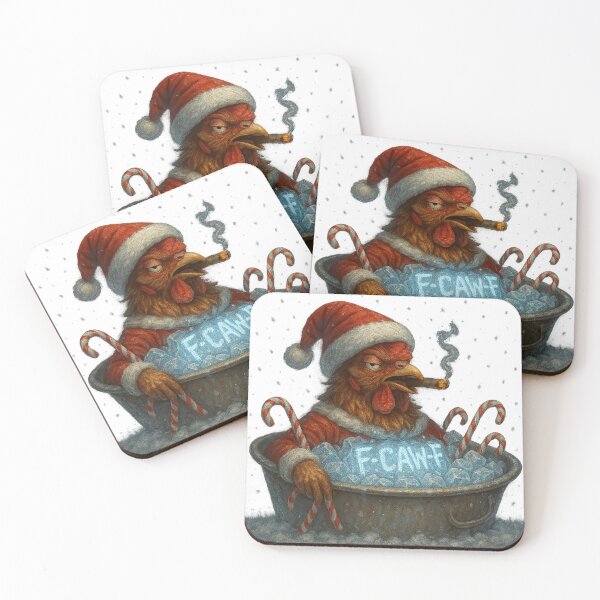 Item preview, F-CAW-F Santa Ice Bath Rooster – Funny Cold Christmas Design designed and sold by TrendTribeTP.