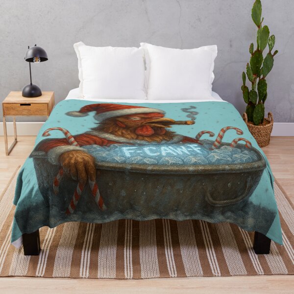 Item preview, F-CAW-F Santa Ice Bath Rooster – Funny Cold Christmas Design designed and sold by TrendTribeTP.