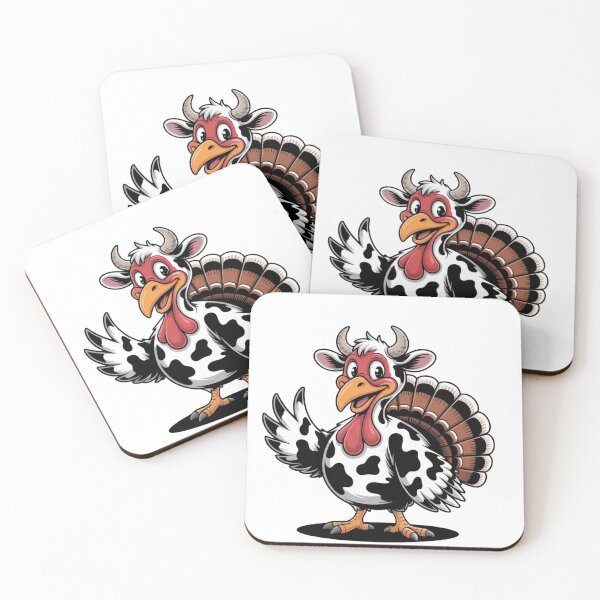 Item preview, Funny Turkey with Cow Pattern and Horns designed and sold by PatiMood.