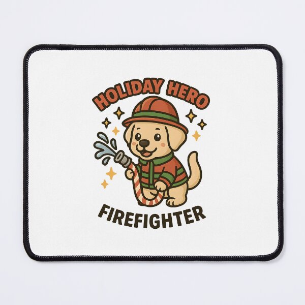 Item preview, Holiday Hero Firefighter Dog – Cute Fireman Christmas Gift designed and sold by ClinicalHubs.