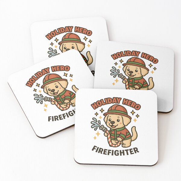 Item preview, Holiday Hero Firefighter Dog – Cute Fireman Christmas Gift designed and sold by ClinicalHubs.