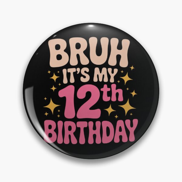 Artikelvorschau, Bruder, es ist mein 12. Geburtstag, 12 Jahre alt, 12 Jahre, süß, groovig, Pink entworfen und verkauft von THagBlue.
