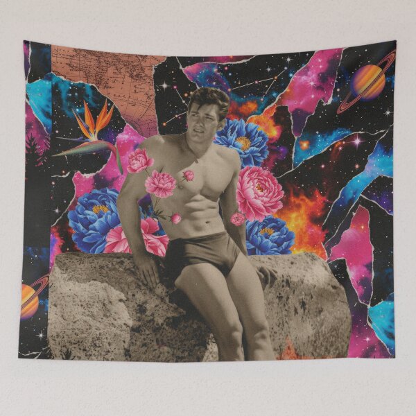 Item preview, Cosmic Pinup Vintage Gay Art Collage designed and sold by Atlas Kai.