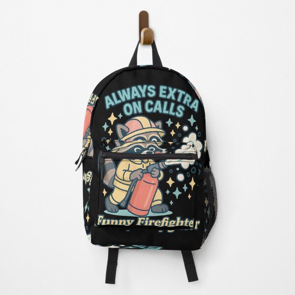 Item preview, Always Extra on Calls – Funny Firefighter Raccoon Design designed and sold by ClinicalHubs.