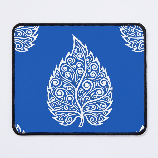 Item preview, Ornate White Leaf Seamless Pattern On Sapphire Blue designed and sold by HolmeProud.