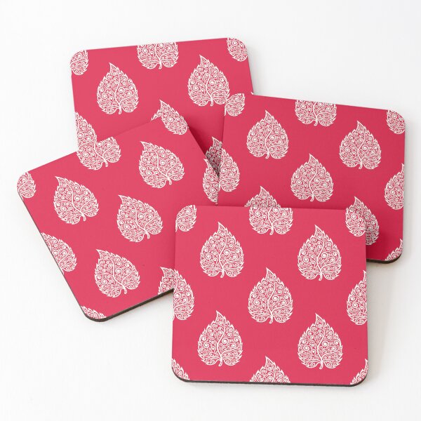 Item preview, Ornate White Leaf Seamless Pattern On Crimson Red designed and sold by HolmeProud.