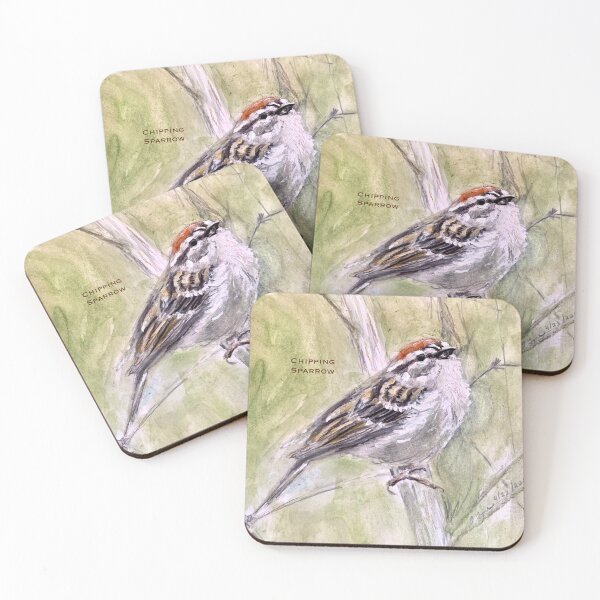 Item preview, Pretty Chipping Sparrow in the Forest designed and sold by Birds of Inwood.