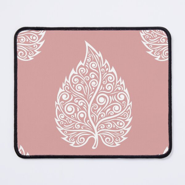 Item preview, Ornate White Leaf Seamless Pattern On Dusty Pink / Blush Pink designed and sold by HolmeProud.