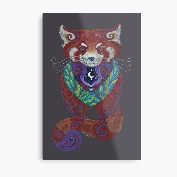 Red Panda Totem Metal Print