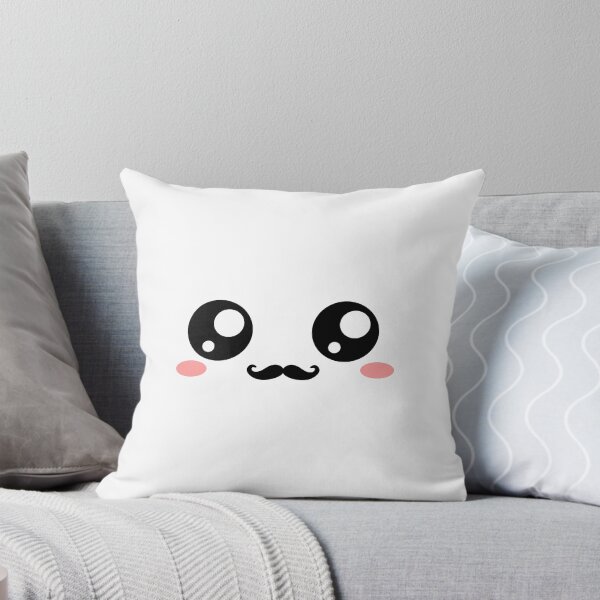 Item preview, Cute kawaii blushing moustache face designed and sold by BlushyPrint.