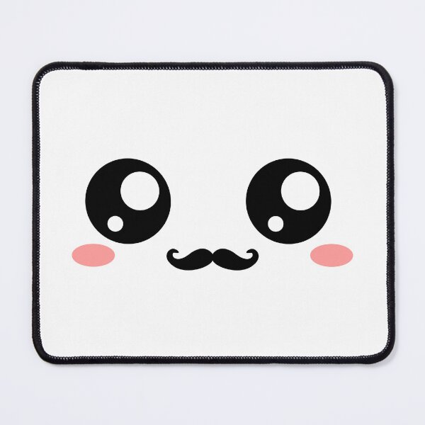 Item preview, Cute kawaii blushing moustache face designed and sold by BlushyPrint.