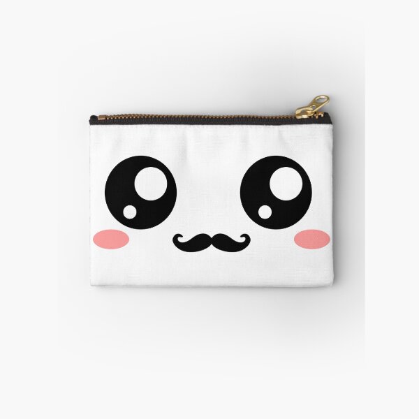 Item preview, Cute kawaii blushing moustache face designed and sold by BlushyPrint.