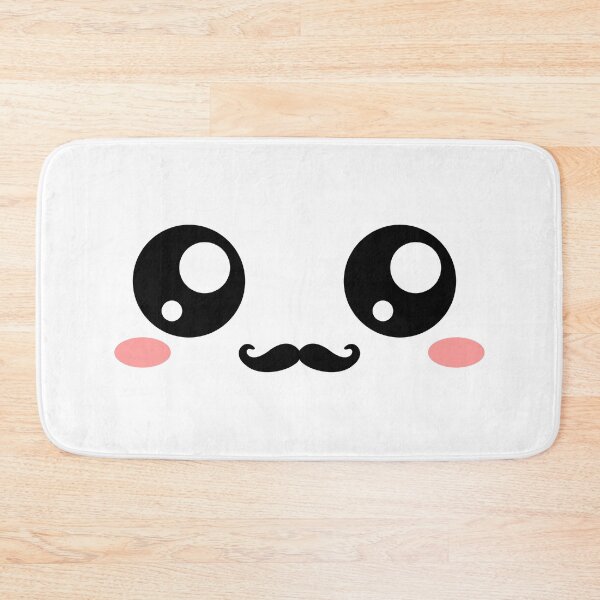 Item preview, Cute kawaii blushing moustache face designed and sold by BlushyPrint.