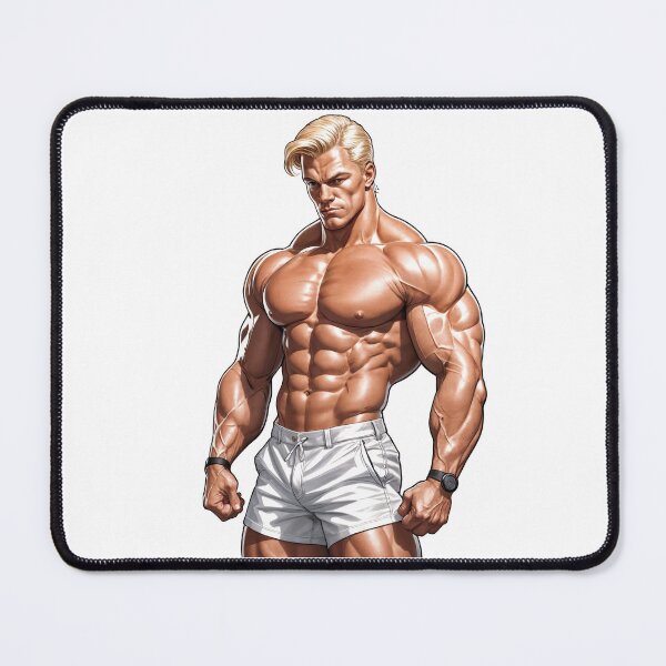 Item preview, Ultra Jacked Icon – Hyperreal Muscular Hero in White Shorts designed and sold by ForeverPrintsOK.