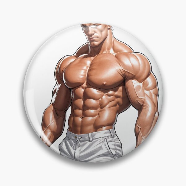 Item preview, Ultra Jacked Icon – Hyperreal Muscular Hero in White Shorts designed and sold by ForeverPrintsOK.
