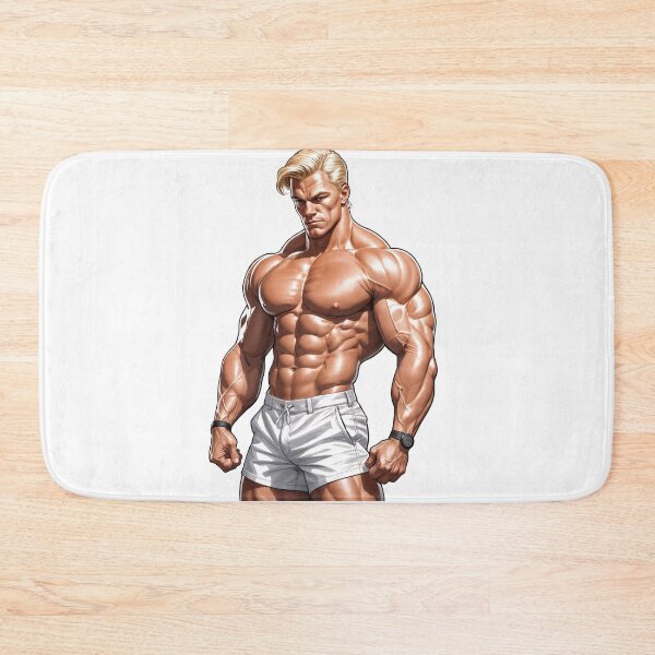 Item preview, Ultra Jacked Icon – Hyperreal Muscular Hero in White Shorts designed and sold by ForeverPrintsOK.