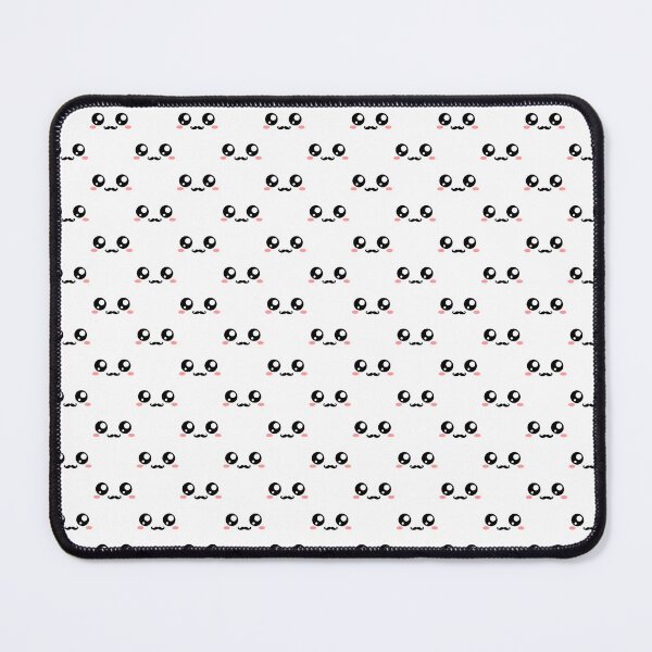 Item preview, Cute kawaii blushing moustache face pattern designed and sold by BlushyPrint.