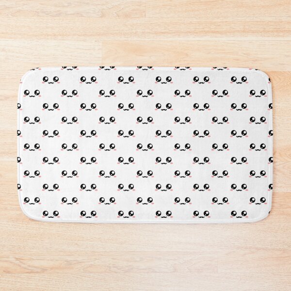 Item preview, Cute kawaii blushing moustache face pattern designed and sold by BlushyPrint.