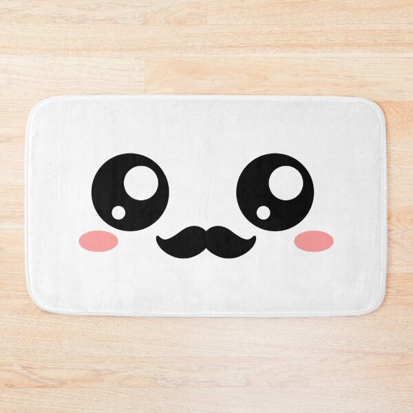 Item preview, Sweet kawaii blushing moustache face designed and sold by BlushyPrint.