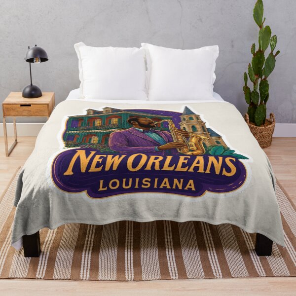 Item preview, New Orleans Louisiana Vintage Travel Sticker Retro Jazz & French Quarter Design designed and sold by Blurbean.