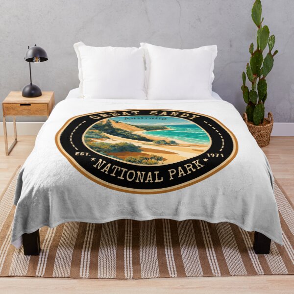 Item preview, Great Sandy National Park in Queensland, Australia, Vintage Travel Art Circle Emblem designed and sold by MaateoDesign.