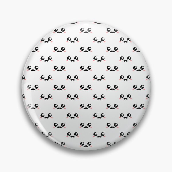 Item preview, Sweet kawaii blushing moustache face pattern designed and sold by BlushyPrint.