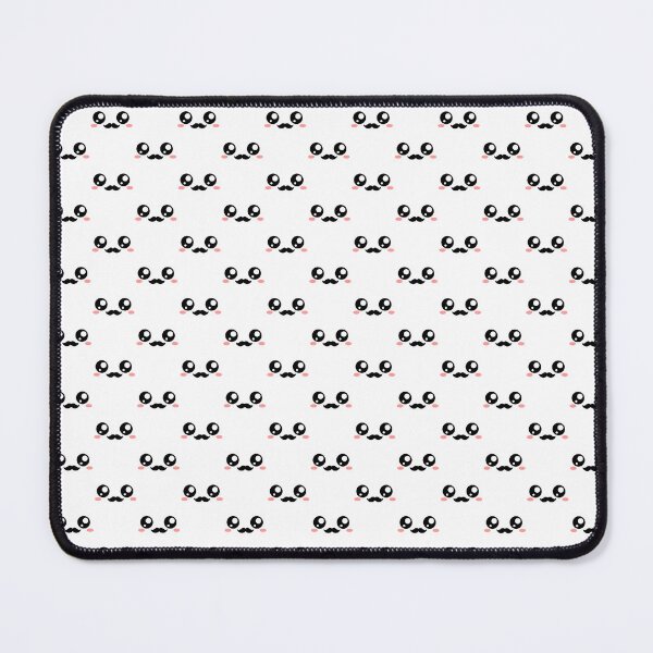 Item preview, Sweet kawaii blushing moustache face pattern designed and sold by BlushyPrint.